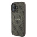 Guess GUHMP16MG4GFRW iPhone 16 Plus brązowy/brown MagSafe PU 4G Ring Classic Logo