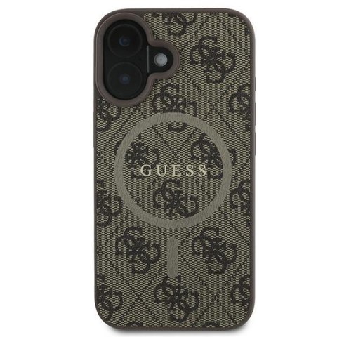 Guess GUHMP16MG4GFRW iPhone 16 Plus brązowy/brown hardcase 4G Ring Classic Logo MagSafe