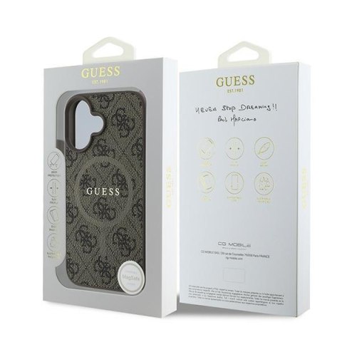 Guess GUHMP16MG4GFRW iPhone 16 Plus brązowy/brown hardcase 4G Ring Classic Logo MagSafe