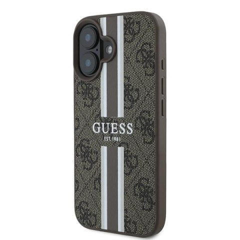 Guess GUHMP16MP4RPSW iPhone 16 Plus brązowy/brown MagSafe 4G Printed Stripes