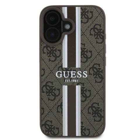 Guess GUHMP16MP4RPSW iPhone 16 Plus brązowy/brown MagSafe 4G Printed Stripes