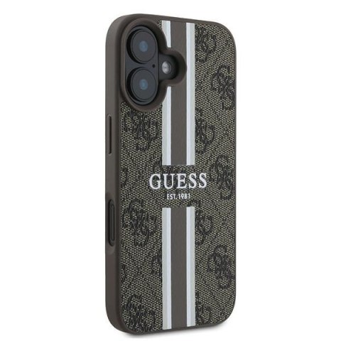 Guess GUHMP16MP4RPSW iPhone 16 Plus brązowy/brown MagSafe 4G Printed Stripes