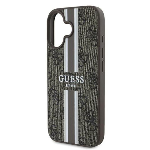 Guess GUHMP16MP4RPSW iPhone 16 Plus brązowy/brown MagSafe 4G Printed Stripes