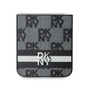 DKNY nakładka do Samsung Galaxy Z Flip6 DK000222 czarna Chequered Pattern Printed Stripes