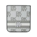 DKNY nakładka do Samsung Galaxy Z Flip6 DK000223 beżowa Chequered Pattern Printed Stripes