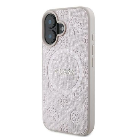 Guess GUHMP16MPSAPSMEP iPhone 16 Plus różowy/pink HC MagSafe Safiano Peony Classic Logo