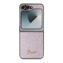 Guess nakładka do Samsung Galaxy Z Flip6 GUE003747 różowa 4G Glitter Script