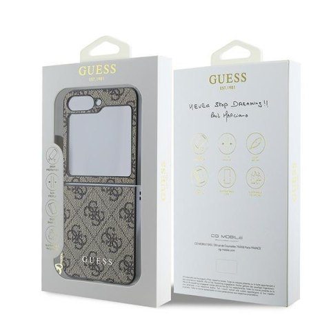 Guess nakładka do Samsung Galaxy Z Flip6 GUE003750 brązowa 4G Charm