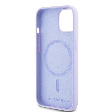 Karl Lagerfeld KLHMP15SSCMKCRHU iPhone 15 6.1" fioletowy/purple hardcase Silicone Karl&Choupette Heads Ring MagSafe