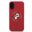 Karl Lagerfeld KLHMP16MSCMKCRHR iPhone 16 Plus czerwony/red HC MagSafe Silicone KC Heads Ring