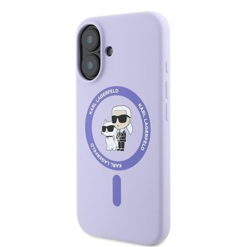Karl Lagerfeld KLHMP16MSCMKCRHU iPhone 16 Plus 6.7" fioletowy/purple hardcase Silicone Karl&Choupette Ring MagSafe