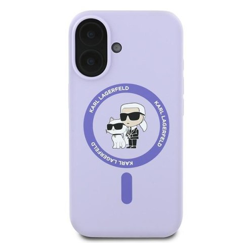 Karl Lagerfeld KLHMP16MSCMKCRHU iPhone 16 Plus 6.7" fioletowy/purple hardcase Silicone Karl&Choupette Ring MagSafe