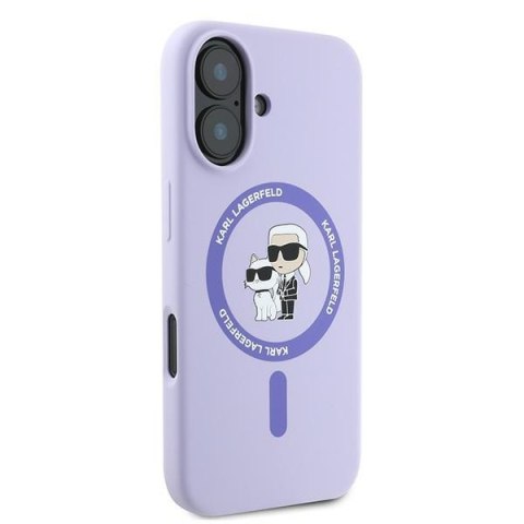 Karl Lagerfeld KLHMP16MSCMKCRHU iPhone 16 Plus 6.7" fioletowy/purple hardcase Silicone Karl&Choupette Ring MagSafe