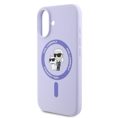 Karl Lagerfeld KLHMP16MSCMKCRHU iPhone 16 Plus 6.7" fioletowy/purple hardcase Silicone Karl&Choupette Ring MagSafe