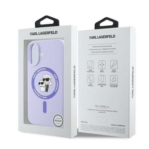 Karl Lagerfeld KLHMP16MSCMKCRHU iPhone 16 Plus 6.7" fioletowy/purple hardcase Silicone Karl&Choupette Ring MagSafe
