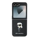 Karl Lagerfeld nakładka do Samsung Galaxy Z Flip6 KF002201 czarna Saffiano Monogram Ikonik Pin