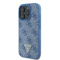 Guess GUHCP16XP4TDPB iPhone 16 Pro Max 6.9" niebieski/blue hardcase Leather 4G Triangle Strass MagSafe