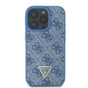 Guess GUHCP16XP4TDPB iPhone 16 Pro Max 6.9" niebieski/blue hardcase Leather 4G Triangle Strass MagSafe