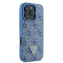 Guess GUHCP16XP4TDPB iPhone 16 Pro Max 6.9" niebieski/blue hardcase Leather 4G Triangle Strass MagSafe