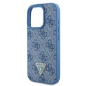 Guess GUHCP16XP4TDPB iPhone 16 Pro Max 6.9" niebieski/blue hardcase Leather 4G Triangle Strass MagSafe