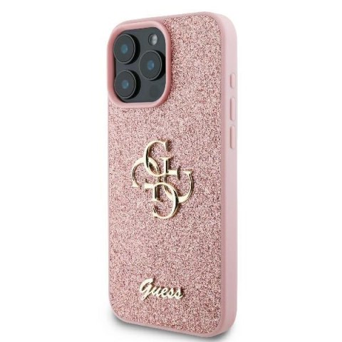 Guess GUHCP16LHG4SGP iPhone 16 Pro 6.3" różowy/pink hardcase Fixed Glitter Big 4G