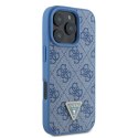 Guess GUHCP16LP4TDPB iPhone 16 Pro 6.3" niebieski/blue hardcase Leather 4G Triangle Strass MagSafe