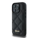 Guess GUHCP16LPSQSQSK iPhone 16 Pro 6.3" czarny/black hardcase Quilted Metal Logo