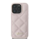 Guess GUHCP16LPSQSQSP iPhone 16 Pro 6.3" różowy/pink hardcase Quilted Metal Logo