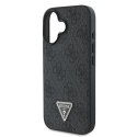 Guess GUHCP16SP4TDPK iPhone 16 6.1" czarny/black hardcase Leather 4G Triangle Strass MagSafe