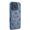 Guess GUHMP16LG4GFRB iPhone 16 Pro 6.3" niebieski/blue hardcase 4G Ring Classic Logo MagSafe