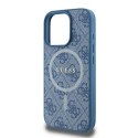 Guess GUHMP16LG4GFRB iPhone 16 Pro 6.3" niebieski/blue hardcase 4G Ring Classic Logo MagSafe