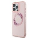 Guess GUHMP16LHFWFCP iPhone 16 Pro 6.3" różowy/pink hardcase IML Flowers Wreath MagSafe