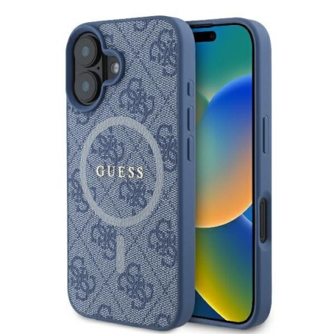 Guess GUHMP16SG4GFRB iPhone 16 6.1" niebieski/blue hardcase 4G Ring Classic Logo MagSafe