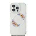 Guess GUHMP16SHFWFCT iPhone 16 6.1" przeźroczysty/transparent hardcase IML Flowers Wreath MagSafe