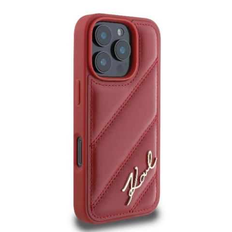 Karl Lagerfeld KLHCP16XPQDSMGR iPhone16 Pro Max 6.9" czerwony/red hardcase Quilted Signature
