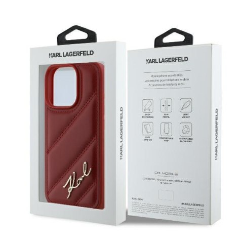Karl Lagerfeld KLHCP16XPQDSMGR iPhone16 Pro Max 6.9" czerwony/red hardcase Quilted Signature