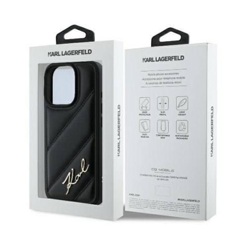 Karl Lagerfeld KLHCP16LPQDSMGK iPhone 16 Pro 6.3" czarny/black hardcase Quilted Signature