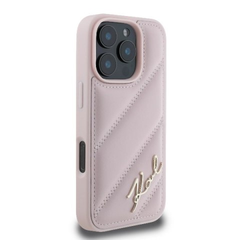 Karl Lagerfeld KLHCP16LPQDSMGP iPhone 16 Pro 6.3" różowy/pink hardcase Quilted Signature