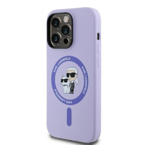 Karl Lagerfeld KLHMP14XSCMKCRHU iPhone14 Pro Max 6.7" purpurowy/purple hardcase Silicone Karl&Choupette Heads Ring MagSafe