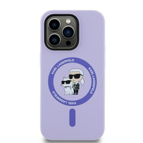 Karl Lagerfeld KLHMP14XSCMKCRHU iPhone14 Pro Max 6.7" purpurowy/purple hardcase Silicone Karl&Choupette Heads Ring MagSafe