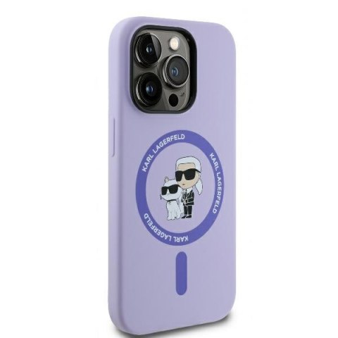Karl Lagerfeld KLHMP14XSCMKCRHU iPhone14 Pro Max 6.7" purpurowy/purple hardcase Silicone Karl&Choupette Heads Ring MagSafe