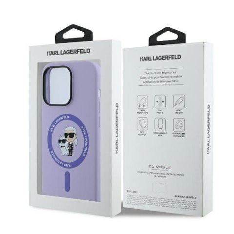 Karl Lagerfeld KLHMP14XSCMKCRHU iPhone14 Pro Max 6.7" purpurowy/purple hardcase Silicone Karl&Choupette Heads Ring MagSafe