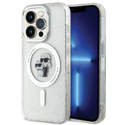 Karl Lagerfeld nakładka do iPhone 15 Pro 6,1" KLHMP15LHGKCNOT transparentna HC Magsafe IML KC Glitter