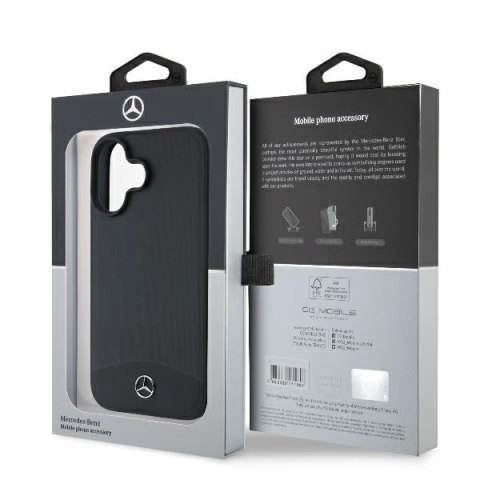 Mercedes MEHMP16S23RBARK iPhone 16 6.1" czarny/black hardcase Textured And Plain Leather MagSafe Mercedes MEHMP16S23RBARK iPhone 16 6.1" czarny/black hardcase Textured And Plain Leather MagSafe