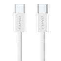 AWEI kabel CL-219T USB-C na USB-C 60W biały/white iPhone 15