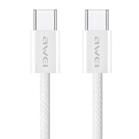 AWEI kabel CL-219T USB-C na USB-C 60W biały/white iPhone 15