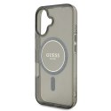 Guess GUHMP16SHFGEREK iPhone 16 6.1" czarny/black hardcase IML Glitter Circle MagSafe