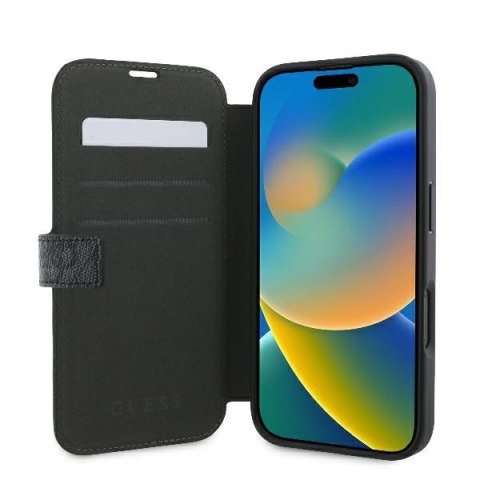 Guess GUBKP16S4GMGGR iPhone 16 6.1" czarny/black book 4G Metal Logo