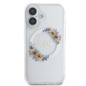 Guess GUHMP16MHFWFCT iPhone 16 Plus 6.7" przeźroczysty/transparent hardcase IML Flowers Wreath MagSafe