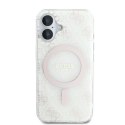 Guess GUHMP16SH4DTEH iPhone 16 6.1" biały/white hardcase IML 4G Background MagSafe